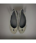 Iconic Crocs Olivia II Gray Black Leopard Slip On Ballet Flat Slingback ... - $427.92 MXN