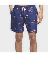 SPERRY navy &amp; pink flamingo print men&#39;s swim trunks size XL - $46.32 CAD