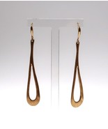Vtg Signed RLM SOHO Robert Lee Morris Gold Tone Teardrop Long Dangle Ear... - $29.99