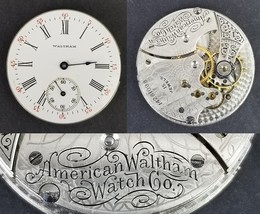 American Waltham Watch Co.  &quot;Seaside&quot; movement face hands 1904 6s 7j pocket - $41.14 CAD