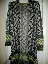 Derek Heart Juniors Gray/Yellow marled L/sleeve open front Sweater Hoodie L  457 - $14.00