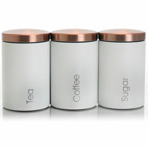 MegaChef Essential Kitchen Storage 3 Piece Sugar, Coffee and Tea Caniste... - $45.93