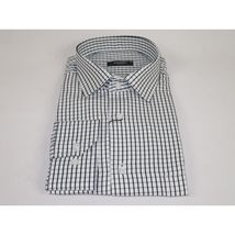 Men's Shirt By CASILA Turkey Cotton Blend Long Sleeves 502050-02 White Checker image 4