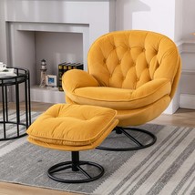 Accent chair TV Chair Living room Chair Beige sofa with Ottoman-Yellow - £834.12 GBP