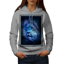 Wellcoda Sky Lion Face Moon Womens Hoodie, Dream Casual Hooded Sweatshirt - £29.17 GBP