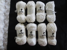 8 - 1.75 Oz. Skeins Bernat Princess 100% Cotton White Yarn - $24.00