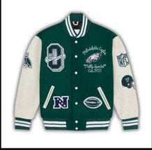 DSHARKS Green and White Varsity Jacket with Front Logo - $150.00+