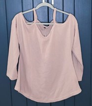 New w Tag Styleword Light Pink Waffle Knit Cold Shoulder Shirt M - £5.64 GBP