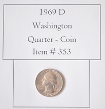 1969 D Washington /Liberty Quarter, # 353, quarters, vintage coins, rare coins - £9.79 GBP