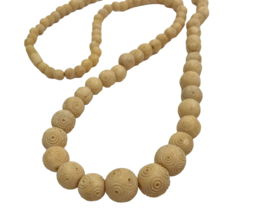 Vintage ART DECO Carved Celluloid Beads Necklace Screw Clasp Mod Damaged AS-is - £14.79 GBP