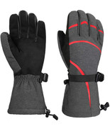 Ski Gloves - Waterproof Breathable Winter Gloves, Eco Friendly (GrayRed,... - £14.41 GBP