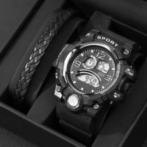Mens Digital Luminous Watch Bracelet Set Brand New Fast Free Shipping  - £11.79 GBP