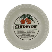 CHERRY PIE Fruit Recipe Plate Ceramic Baking Dish 11&quot; Diameter Vintage - EUC - £16.07 GBP