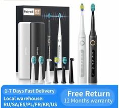Fairywill Sonic Electric Toothbrush Fw-d7 Set USB Charge Toothbrushes Case for a - £40.30 GBP