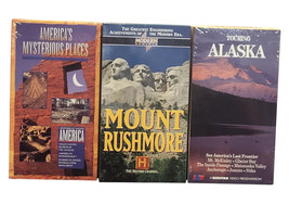 Lot of 3 New VHS America’s Mysterious Places, Mount Rushmore, Touring Alaska - £15.27 GBP