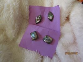 cuff links 2 pr dark silver color backs w/blue-silver mother pearl inlay... - $9.00