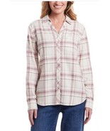 Weatherproof Vintage Womens Shirt Pink Multicolor Flannel Plaid Stretch ... - $50.75 CAD