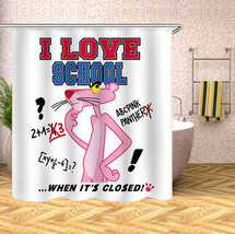Pink Panther ShowerCurtain Set Waterproof Polyester Bathtub Decor Curtain W/Hook - £13.42 GBP+