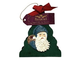 Belsnickle Enesco Retro Santa Claus Face Lapel Pin With Christmas Tree Ornament - £8.52 GBP