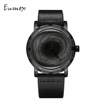 Creative Stylish Waterproof Wristwatch BLACK HOLE Concept Genuine Leather  - £30.89 GBP