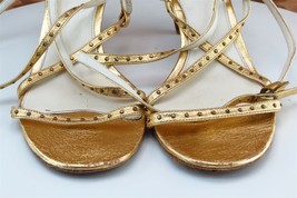 Via Spiga Sz 8 M Gold Strappy Leather Women Sandals - £15.78 GBP