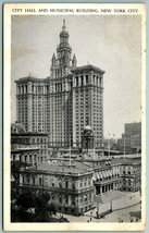 City Hall and Municipal Building New York NY NYC WB Postcard F13 - £3.91 GBP