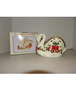Christmas Swan Planter-Candy Dish-Centerpiece Ceramic 8&quot; IOB - $17.59 CAD