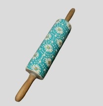 Pioneer Woman Blue Daisy Ceramic Rolling Pin Excellent Condition  - $23.27