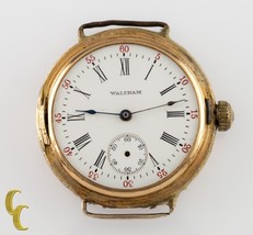 Waltham Antique 14k Yellow Gold Open Face Pocket/Wrist Watch Size 0S 15 Jewels - £530.22 GBP