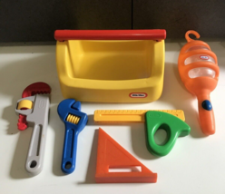 Little Tikes Vtg Pretend Workbench Hand Tool Lot Drop Light Works wrench caddy - £35.15 GBP