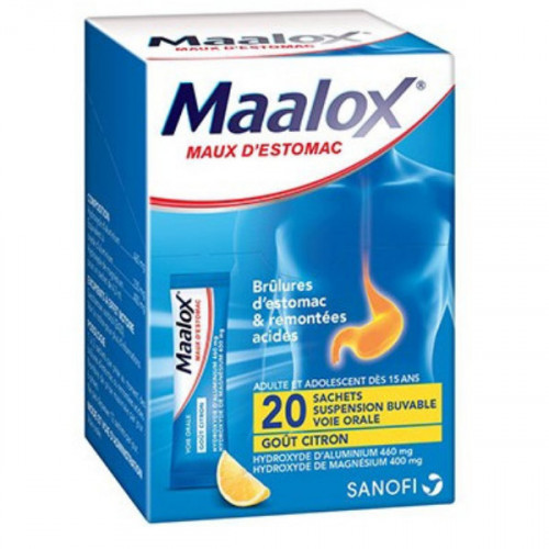 Maalox Stomach Ache - For Heartburn &amp; Acid Reflux - 20 Bags - Lemon Flavor - $22.95