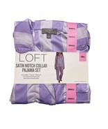 LOFT Women&#39;s Size Small Pajamas Notch Satin Collar Button Shirt Drawstri... - $27.06 CAD