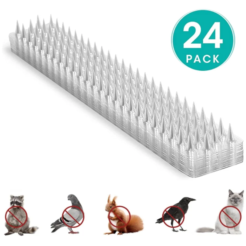 24 Pack Outdoor Transparent Clear PVC Bird Defender Spikes Strips for Indoor - £26.57 GBP