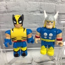Mega Bloks Marvel Figures Lot Of 2 Wolverine X-Men Thor Avengers 3.75&quot; Jointed  - £9.49 GBP