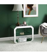Dominic Rectangular Accent Table, Mirrored - $4,415.65 MXN