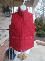 TALBOTS RED QUILTED VEST PP - £15.72 GBP