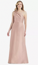 Alfred Sung 821....One-Shoulder Satin Maxi Dress .....Toasted Sugar....Size 8 - £66.48 GBP