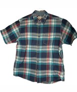 Redhead Brand Button-up Short Sleeve Dress Shirt Blue/Red/White Plaid Me... - €15,52 EUR