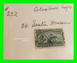 Scott 232 U.S. Stamp 3 Cent Flagship Of Columbus 1893 Columbian Commemoratives - £19.97 GBP