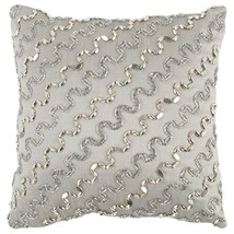 Lux Silver and Gold Beaded Chevron Throw Pillow - £50.08 GBP