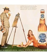 1958 Pabst Blue Ribbon Beer Artist Model Portrait Advertisement Brewery ... - $40.99 CAD