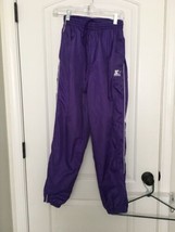 Starter Women&#39;s Purple &amp; White Windbreaker Pants Athletic Size Small  - £24.24 GBP