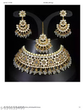 Indian Bollywood Gold Plated Kundan Choker Bridal Necklace Earrings Jewelry Setc - £19.27 GBP