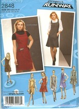 Simplicity 2848 Project Runway Misses &amp; Petite Jumper Dress Variations 4-12 FF - £7.55 GBP