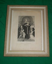 Old Etching Madonna Meyer Family Hans Holbein Pinxt Mezzotint Picture Mother Day - £272.80 GBP