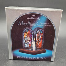 1979 Hallmark Moodlight Decorative Candle Showcase Ensemble Joy Stain Glass Look - £7.11 GBP