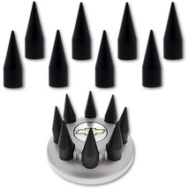 2003-2015 Chevy GMC Full Size Pickup Truck Black Spike Lug Nut Wheel Cover Set 8 - £7.02 GBP