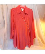 Soft Surroundings Women&#39;s Blouse, Salmon Orange Long Sleeve - L - New - $40.32 CAD