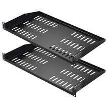 VEVOR 2PCS 1U Server Rack Shelf, 10"/254 mm Depth, 50 lbs Max Load Capacity - $26.90
