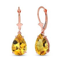 Galaxy Gold GG 14k Rose Gold Leverback Earrings with Natural Citrines - $349.99+